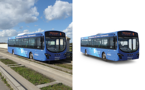 Bus Clipping Path and Drop Shadow Service